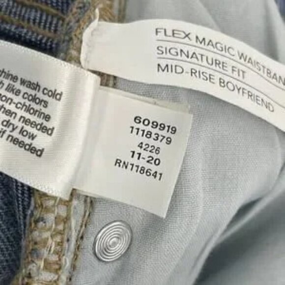 Lane Bryant Jeans 24 Splatter Distressed Boyfriend NWOT Blue Denim - Picture 6 of 6